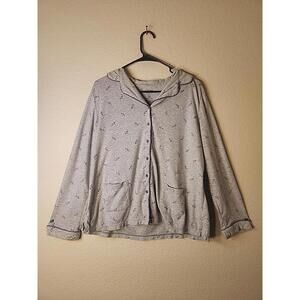 Simply Basic Shirt Girls XL 16-18Gray Floral Sleepwear Pajama